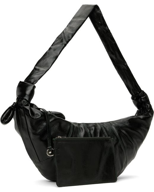 Lemaire Black Large Croissant Leather Bag