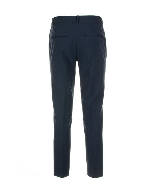 Marella Blue Turku1 Pleat Detailed Straight Leg Trousers