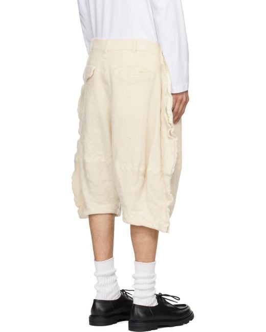 Comme des Garçons Natural Belt Loop Shorts for men