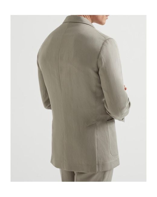 Brunello Cucinelli Gray Unconstructed Blazer for men