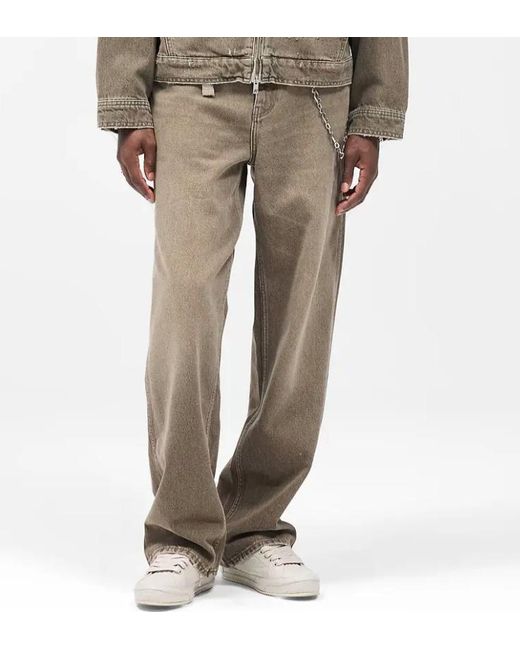 Represent Gray Whiskering Effect Denim Jeans for men