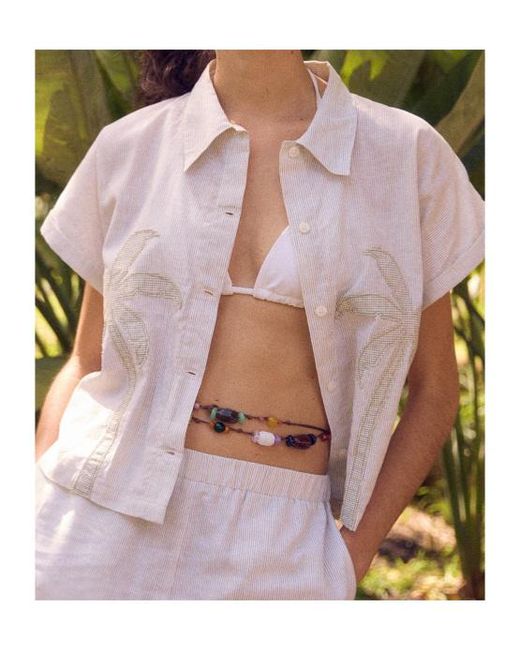 Maison Labiche Gray Palm Trees Surville Shirt