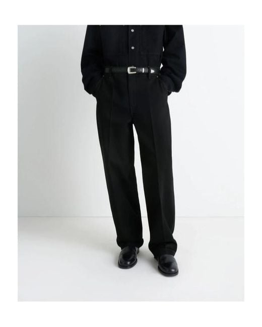 Lemaire Black Maxi Workwear Denim Trousers for men