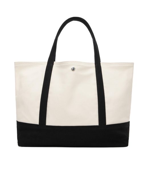 Totême Black Contrast-Trim Beach Tote Bag