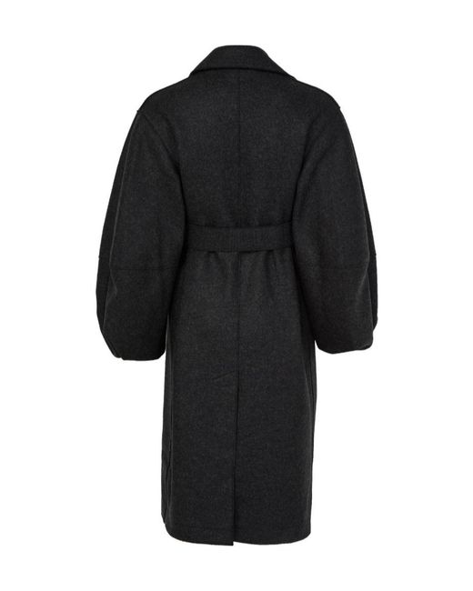 Harris Wharf London Black Puff-Sleeved Coat