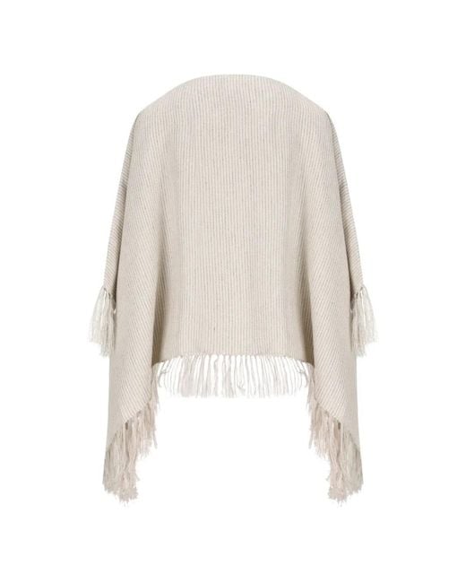 Brunello Cucinelli White Fringed Cape