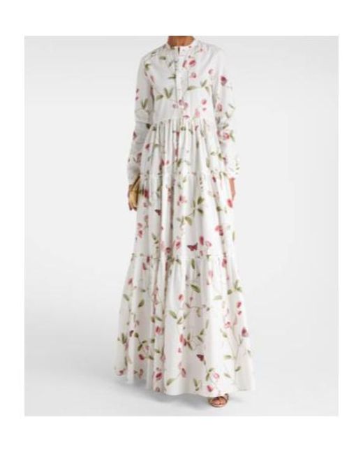 Giambattista Valli White Floral Cotton Maxi Dress