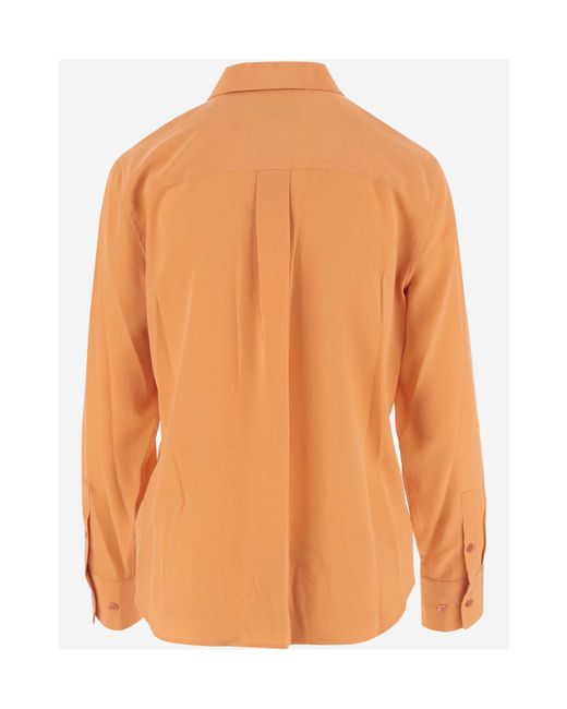 Equipment Orange Signature Shirt With Pointed Collar