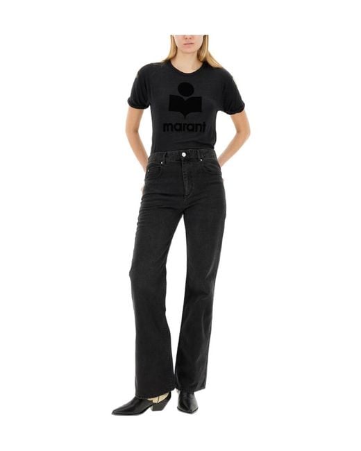 Isabel Marant Black Belvira High-Rise Bootcut Jeans