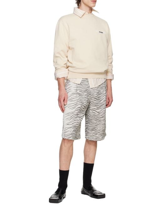 Jacquemus White Logo-Appliqué Jersey Sweatshirt for men