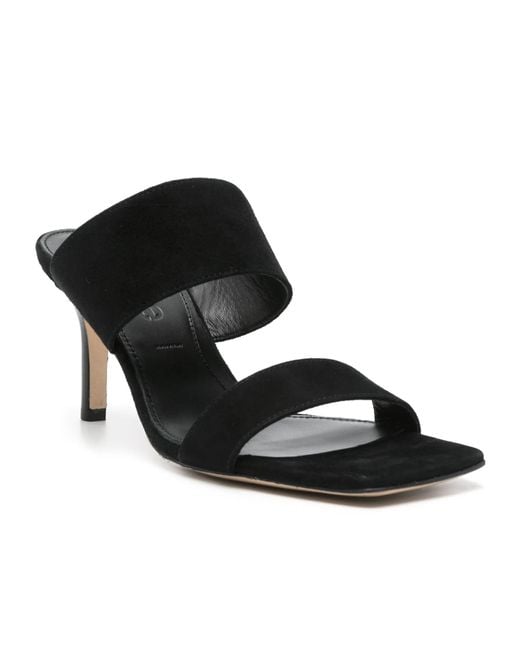 Aeyde Black Square Toe High Heel Sandals
