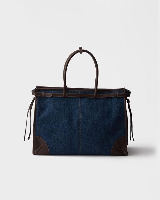 Prada Blue Bonnie Structured Tote Bag for men