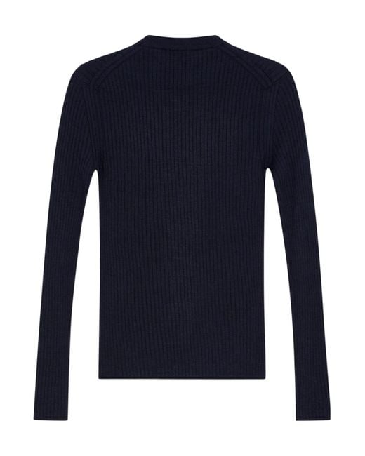 Jil Sander Blue Long-Sleeved Knitted Sweater