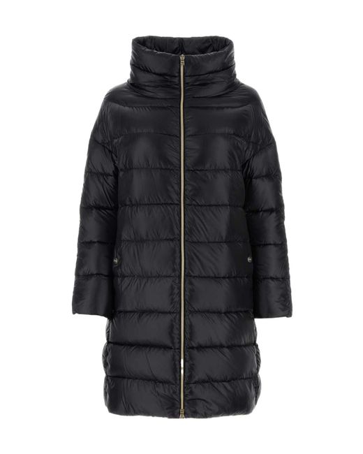 Herno Black High Neck Down Jacket
