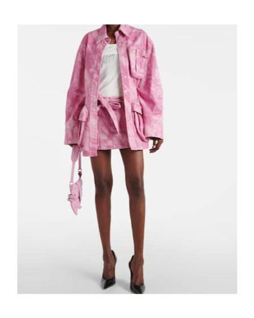 Blumarine Pink Camouflage Denim Work Jacket