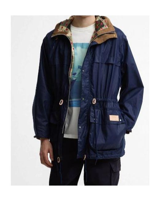 Barbour Blue X Paul Smith Durham Waxed Jacket for men