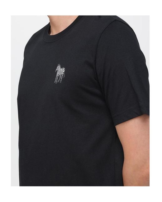 Paul Smith Black Embroidered-Motif T-Shirt for men