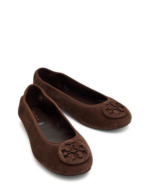 Tory Burch Brown Suede Ballet Flats
