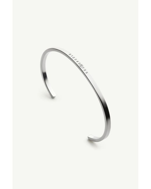 MM6 by Maison Margiela White Numeric Minimal Signature Cuff Bracelet