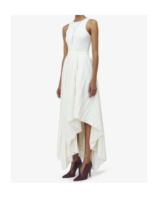 Alexander McQueen White Cotton And Paper-Blend Maxi Dress