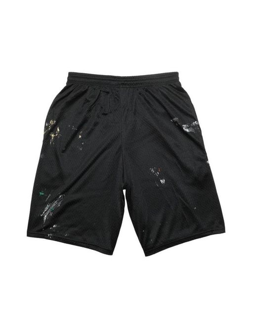 GALLERY DEPT. Black Logo Printed Imitating Old Effect Shorts for men