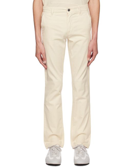Boss White Slim-Fit Chino Trousers for men