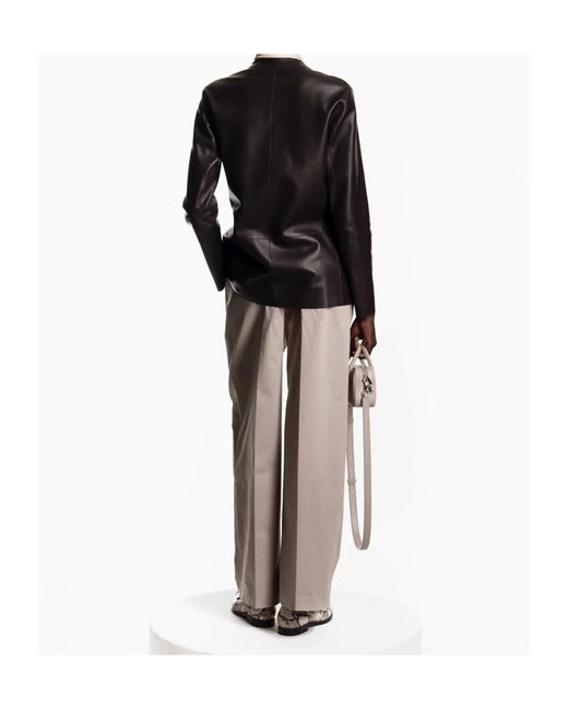 Emporio Armani Black Asv Napa Leather Suit Jacket
