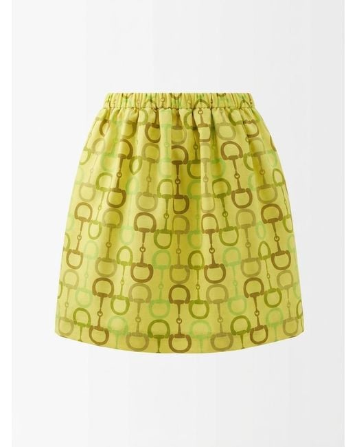 Gucci Yellow Printed Mini Skirt