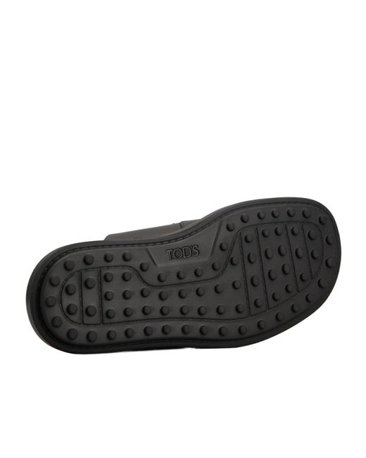 Tod's Black Double-Strap Slides