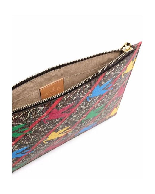 Etro Red Printed Clutch