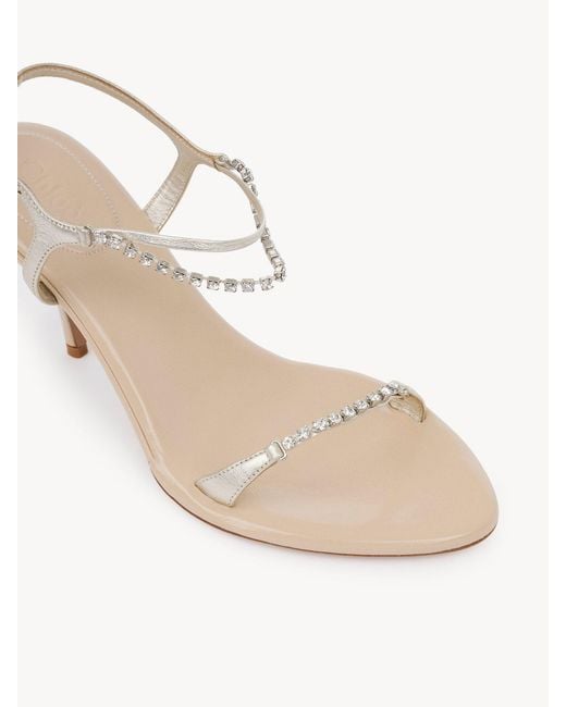 Chloé White Zia Heeled Sandal