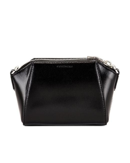 Givenchy Black Antigona Logo Embossed Crossbody Bag