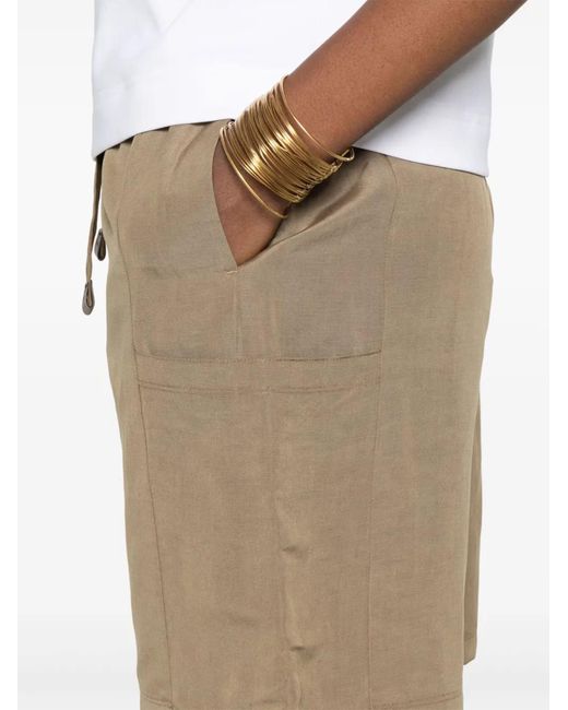 【送料&関税込】Quebec Drawstring Shorts Max Mara Max Mara Quebec Drawstring Shorts in Natural | Lyst