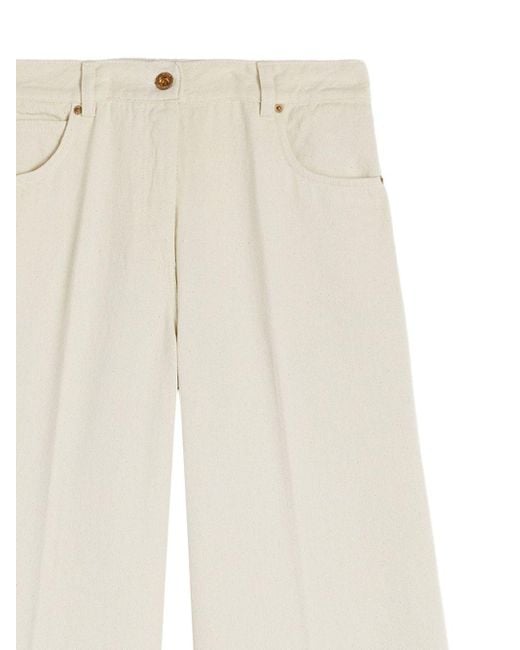 Aspesi White Wide-Leg Casual Pants