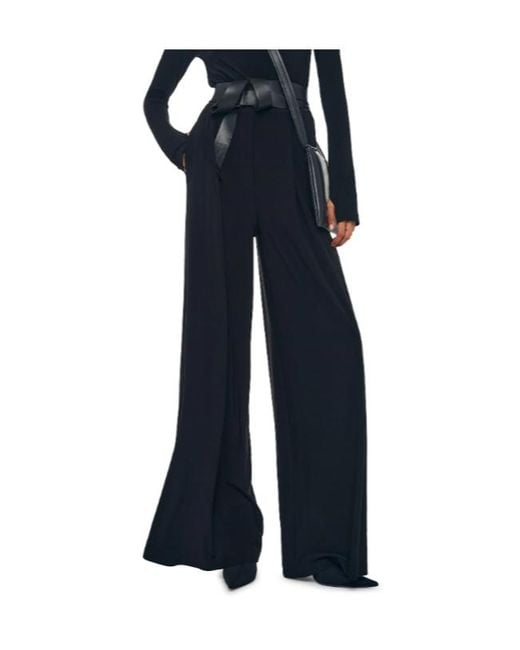 Norma Kamali Black Wide-Leg Trousers