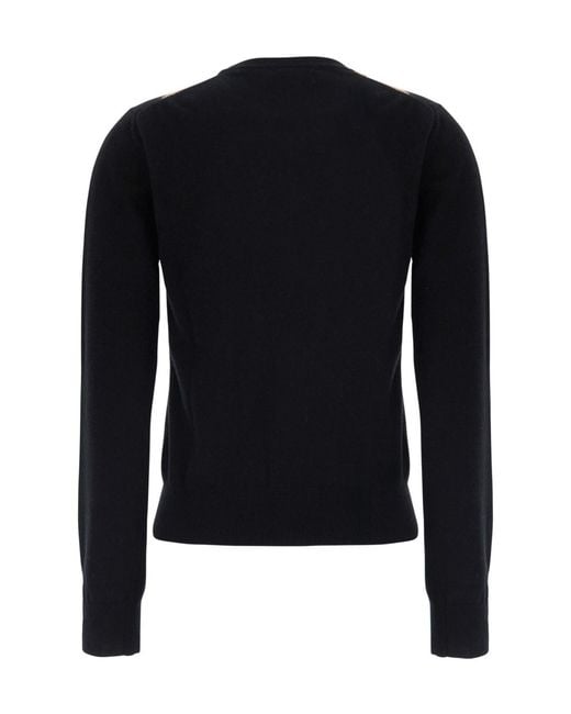 Jucca Blue Argyle Crew Neck Knitted Sweater