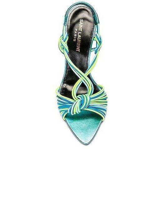 Saint Laurent Blue Logo High-Heeled Sandals