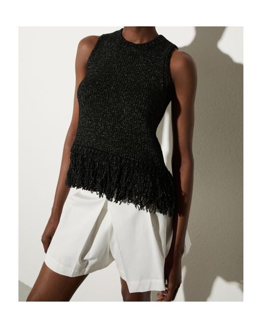 MAX&Co. Black Circular Knit Top