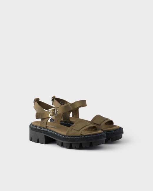 Prada Multicolor Buckle Strap Platform Heeled Sandals