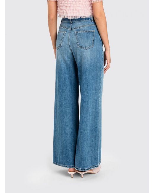 Twinset Blue High-Rise Wide-Leg Jeans