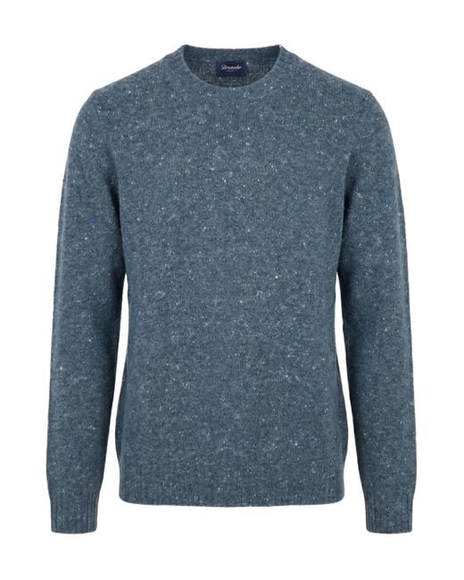 Drumohr Blue Long-Sleeved Sweater for men