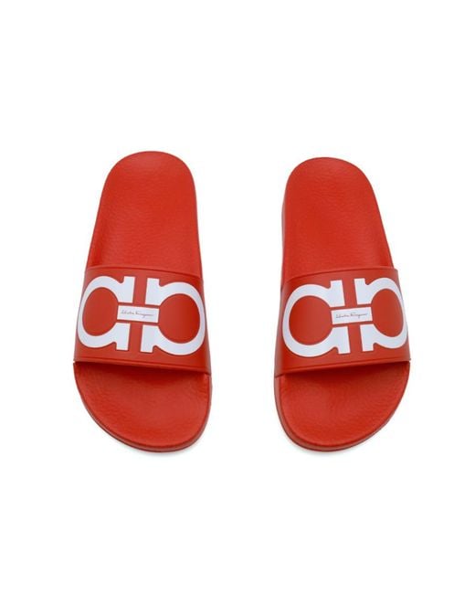 Ferragamo Red Logo Sandals