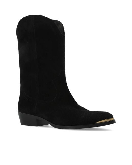 Isabel Marant Black Block-Heel Cowboy Boots