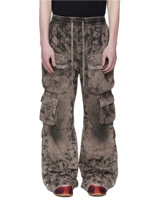 Amiri Gray Logo-Detail Cargo-Pocket Jeans for men