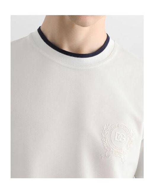 Dolce & Gabbana White Mc Piquet Crest Polo Shirt for men