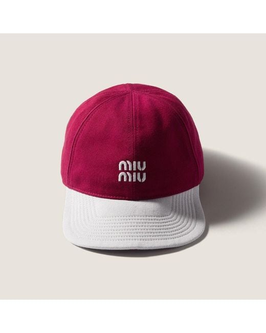 Miu Miu Logo-Embroidered Two-Toned Baseball Cap