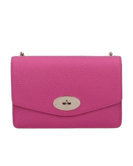 Mulberry Pink Darley Chain-Linked Crossbody Bag