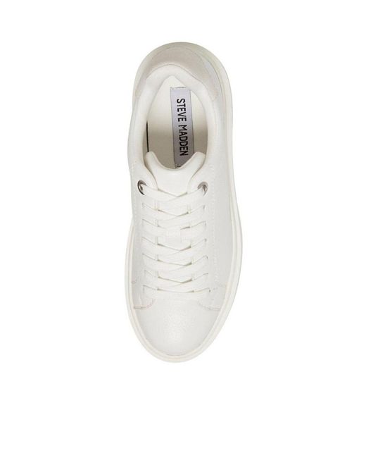 Steve Madden White Low-Top Platform Sneakers