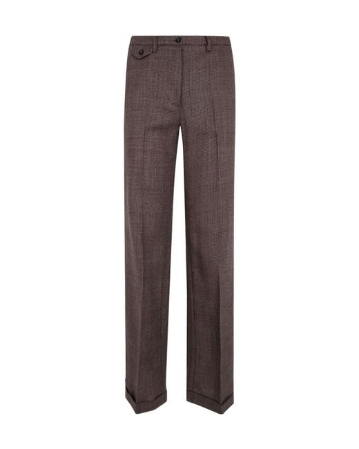 Seventy Brown Wool Classic Trousers