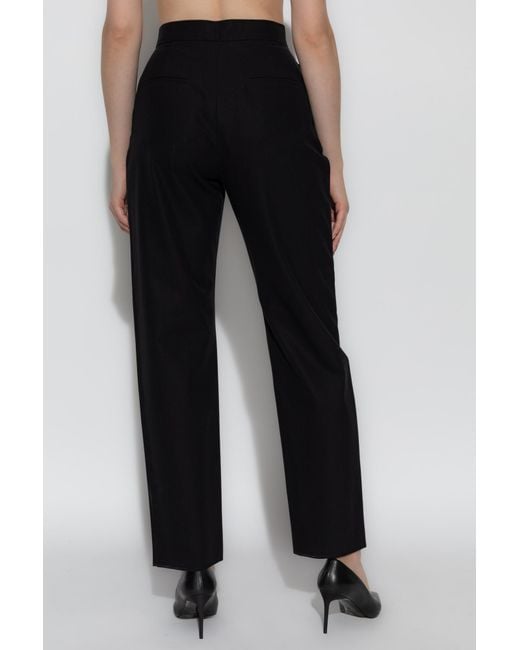 Max Mara Black Cotton Carrot-Fit Trousers